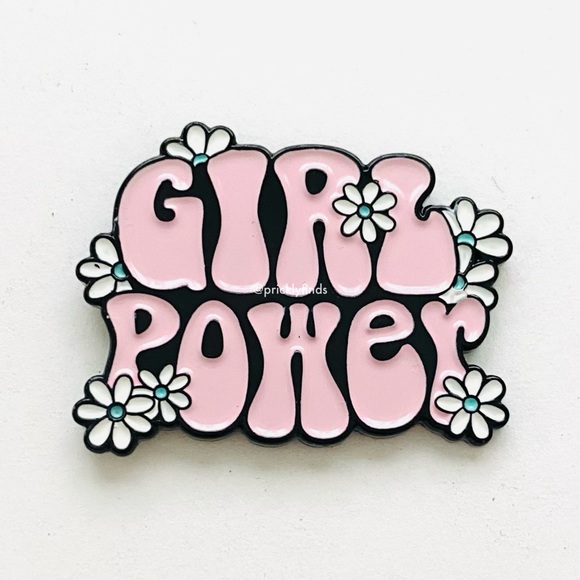 pricklyfinds Jewelry - 8/$40 Floral Disco Girl Power Enamel Pin